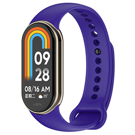 Xiaomi Mi Band 9 Serisi Klasik Kordon Silikon Strap Kayış-Mor