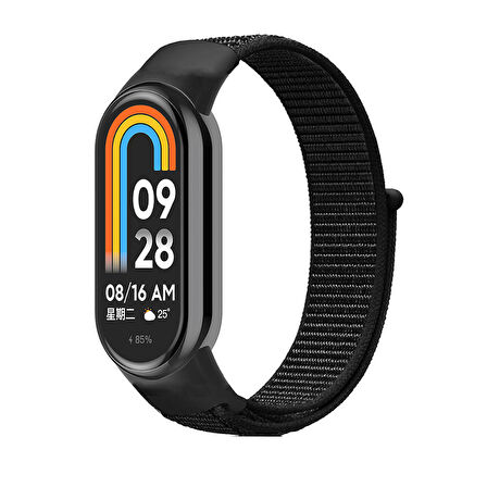 Xiaomi Mi Band 8 Zore KRD-03 Hasır Kordon-Koyu Siyah