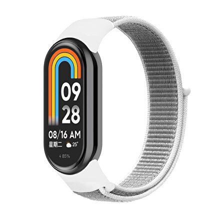 Xiaomi Mi Band 9 Zore KRD-03 Hasır Kordon-Beyaz