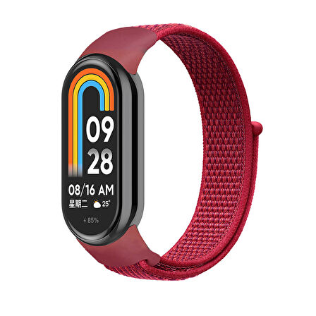 Xiaomi Mi Band 9 Zore KRD-03 Hasır Kordon-Kırmızı