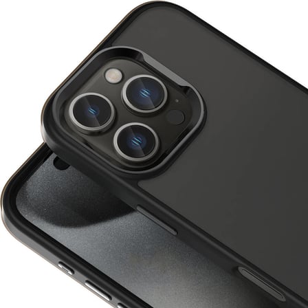 Apple iPhone 16 Pro Max Kılıf Magsafe Şarj Özellikli Parlak Kamera Çerçeveli NRTK Kost Kapak-Siyah