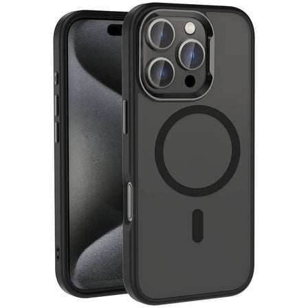 Apple Uyumlu iPhone 16 Pro Max Kılıf Magsafe Şarj Özellikli Parlak Kamera Çerçeveli Zore Kost Kapak