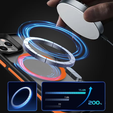 iPhone 12 Uyumlu Magsafe Şarj Özellikli Renkli Kenar Airbag Şeritli MKST Lamer Kapak-Siyah