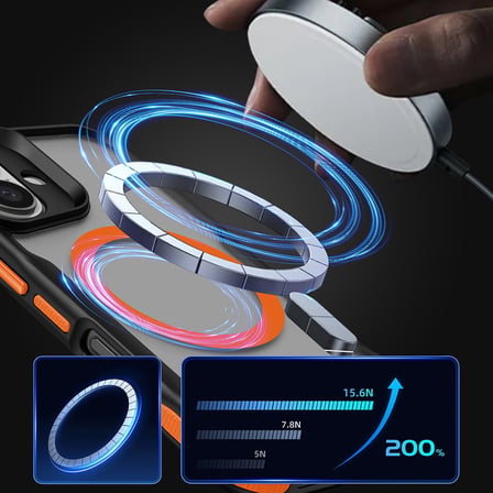 iPhone 16 Plus Uyumlu Magsafe Şarj Özellikli Renkli Kenar Airbag Şeritli NRTK Lamer Kapak-Siyah