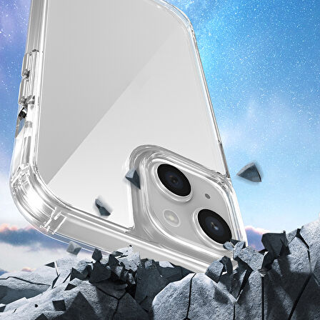 iPhone 15 Kılıf AirBagli Takılabilir Askı Aparatlı Zore Snap Silikon Kapak-Şeffaf