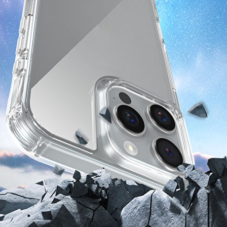 iPhone 16 Pro Kılıf AirBagli Takılabilir Askı Aparatlı Zore Snap Silikon Kapak-Şeffaf
