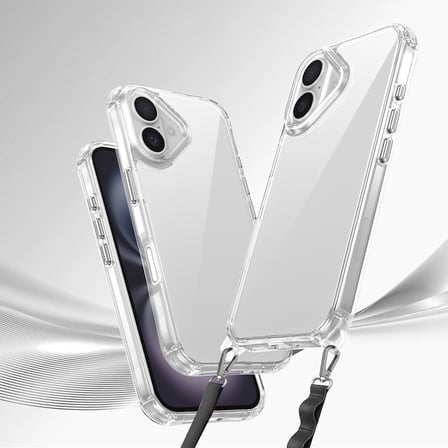 iPhone 16 Plus Kılıf Airbagli Takılabilir Askı Aparatlı NVTH Snap Silikon Kapak - Şeffaf
