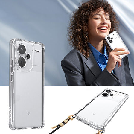 Xiaomi Redmi Note 13 Pro Plus 5G Uyumlu Kılıf Airbagli Takılabilir Askı Aparatlı Zore Snap Silikon K