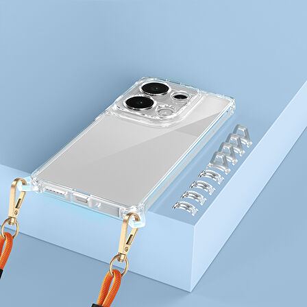 Xiaomi Redmi Note 13 Pro 4G Uyumlu Kılıf Airbagli Takılabilir Askı Aparatlı Zore Snap Silikon Kapak-