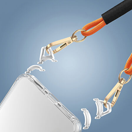 Xiaomi Redmi 13C Uyumlu Airbagli Takılabilir Askı Aparatlı Zore Snap Silikon Kapak-Şeffaf