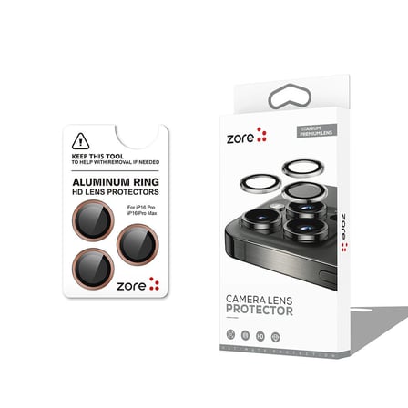 iPhone 16 Pro MKST CL-12 Premium Safir Parmak İzi Bırakmayan Anti-Reflective Kamera Lens Koruyucu - Çöl Titanyum