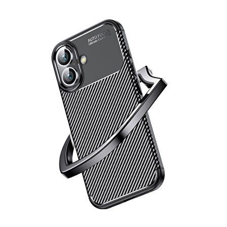 iPhone 16 Plus Uyumlu Zore Negro Silikon Kapak-Siyah