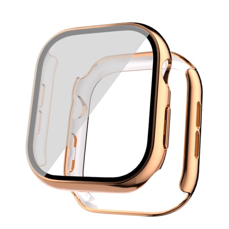 Watch 10 42mm Sert PC Kasa Electroplatink Çerçeveli Ekran Koruyucu NRTK Watch Gard 36 - Rose Gold