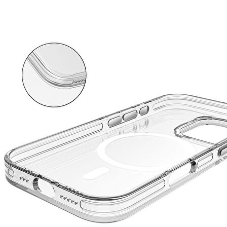 iPhone 16 Kılıf Magsafe Şarj Özellikli Kamera Korumalı Zore Kripto Kapak-Şeffaf