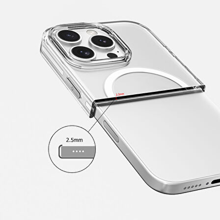iPhone 16 Pro Kılıf Magsafe Şarj Özellikli Kamera Korumalı Zore Kripto Kapak-Şeffaf