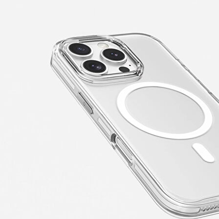 iPhone 16 Pro Kılıf Magsafe Şarj Özellikli Kamera Korumalı Zore Kripto Kapak-Şeffaf
