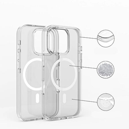 Apple iPhone 16 Pro Kılıf M-safe Şarj Özellikli Kamera Korumalı Zore Kripto Kapak