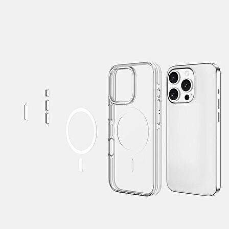 Apple iPhone 16 Pro Kılıf M-safe Şarj Özellikli Kamera Korumalı Zore Kripto Kapak