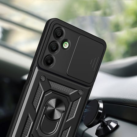 Galaxy A16 Kılıf Sürgülü Kamera Koruyucu Manyetik Standlı Tank Koruma Maks