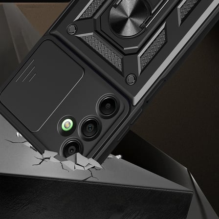 Galaxy A16 Kılıf Sürgülü Kamera Koruyucu Manyetik Standlı Tank Koruma Maks