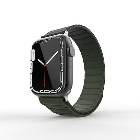 Lexroo Apple Watch 10 42mm Silikon Kordon Strap Kayış - Siyah-Yeşil