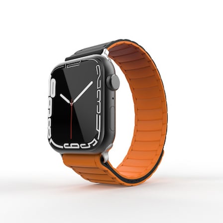 Lexroo Apple Watch 10 42mm Silikon Kordon Strap Kayış - Siyah-Turuncu