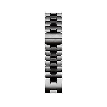 Apple Watch 10 46mm Zore KRD-125 Metal Kordon Strap Kayış-Siyah