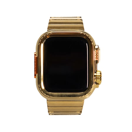 Watch 44mm Uyumlu NVTH KRD-126 Sert Kasa Koruyuculu Metal Kordon-Siyah