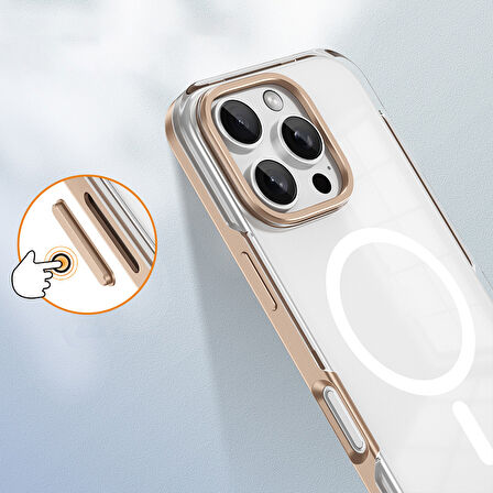 iPhone 16 Pro Uyumlu Magsafe Şarj Özellikli Çıkarılabilir Arka Yüzeyli Zore Polar Kapak