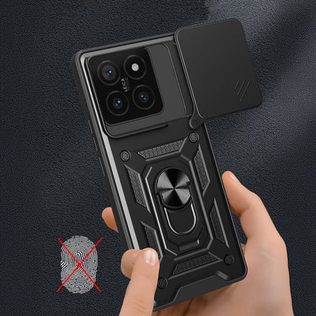 Xiaomi 14T Kılıf Sürgülü Kamera Koruyucu Manyetik Standlı Tank Koruma BUTAM