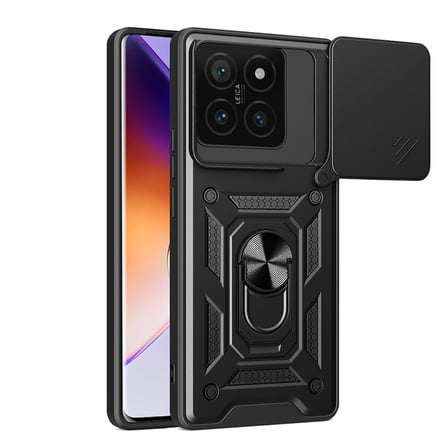 Xiaomi 14T Kılıf Sürgülü Kamera Koruyucu Manyetik Standlı Tank Koruma BUTAM
