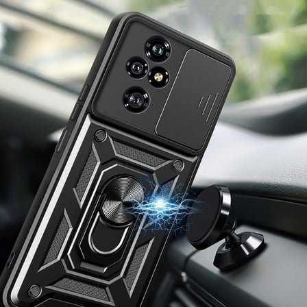 Honor 200 Pro Uyumlu Kılıf Magnetik Standlı Kamera Korumalı NRTK Sürgülü Vega Kapak-Mavi
