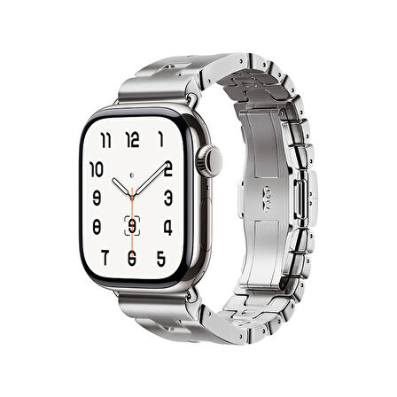 Apple Watch 42mm Zore KRD-125 Metal Kordon Strap Kayış-Gümüş