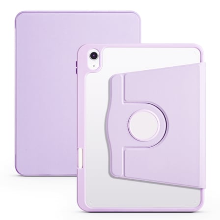 iPad 11.Nesil 2025 Kılıf ​NRTK Termik Kalem Bölmeli Dönebilen Standlı Kılıf - Lila