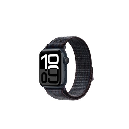 Watch 10 42mm Uyumlu KRD-91 Hasır Kordon Strap Kayış-Siyah-Mavi