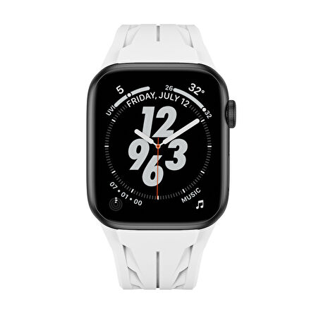 Apple Watch 7 45mm KRD-127 Metal Tokalı Silikon Kordon-Turuncu