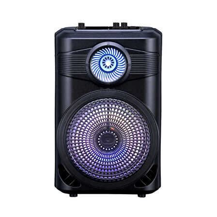 Zore GD-904 Dijital LED Göstergeli FM Radyolu Mikrofonlu RGB TWS 8 inç Stereo Bass Kablosuz Karaoke Hoparlör