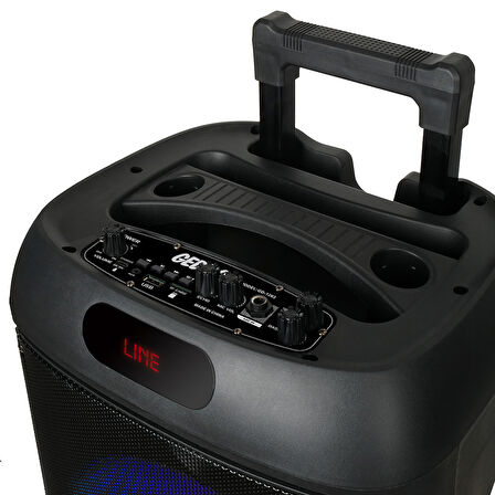 Zore GD-1203 Dijital LED Göstergeli FM Radyolu Mikrofonlu RGB TWS 12 inç Stereo Bass Kablosuz Karaok