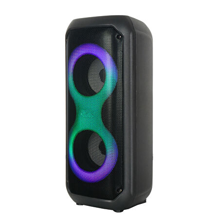 Zore GD-2413 FM Radyolu RGB TWS Çift 4 inç Stereo Bass Kablosuz Hoparlör