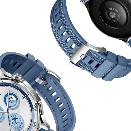 Huawei Watch GT 5 Uyumlu NRTK KRD-128 Silikon Kordon-Mavi Açık