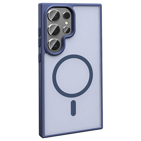 Galaxy S25 Ultra Uyumlu Kılıf Magsafe Şarj Özellikli Mat Arka Yüzey Zore Sio Kapak-Siyah