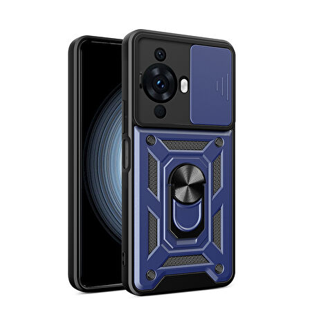 Huawei Nova 12S Kılıf Magnetik Standlı Kamera Korumalı Sürgülü Vega Kapak