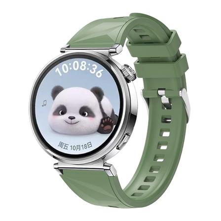Huawei Watch GT5 41mm Uyumlu MKST KRD-129 Silikon Kordon Strap Kayış-Yeşil