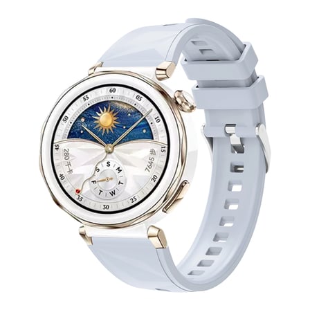 Huawei Watch GT5 Pro 42mm Uyumlu NRTK KRD-129 Silikon Kordon Strap Kayış-Buz Mavisi
