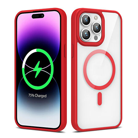 Vendas iPhone 14 Pro Max Uyumlu (14 Pro Max) Ege Serisi Magsafe Wireless Şarj Özellikli Silikon Kılıf