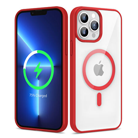 iPhone 13 Pro Max Kılıf Magsafe Wireless Şarj Özellikli Silikon Ege Kapak