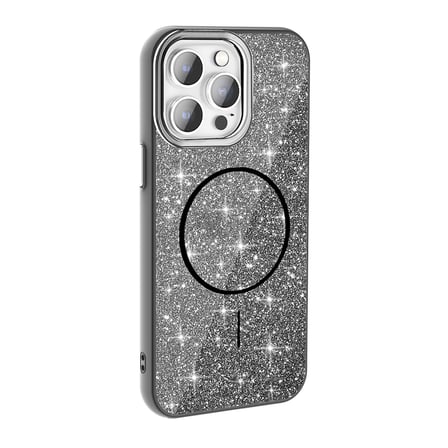 iPhone 14 Pro Max Kılıf Dökülmeyen Simli Silikon MagSafe Kamera Yükseltili Novatech