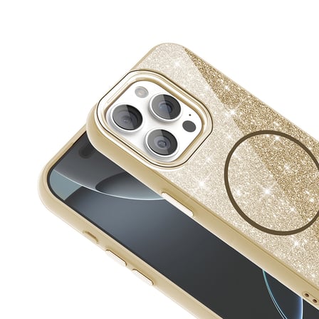 iPhone 15 Pro Max Kılıf Dökülmeyen Simli Silikon MagSafe Kamera Yükseltili Novatech