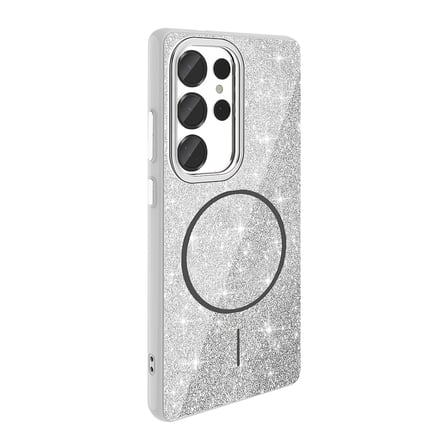 Galaxy S25 Ultra Kılıf Dökülmeyen Simli Silikon MagSafe Kamera Yükseltili Novatech