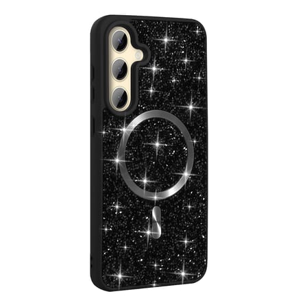 Galaxy S24 FE Kılıf Pırlanta Tasarımlı Magsafe Şarj Özellikli Zore Mozaik Silikon Kapak - Titanyum-G